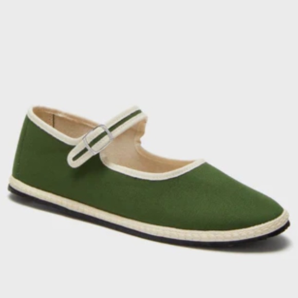 NEW VIBI VENEZIA Rapallo Mary Jane Flats size 39 8 US Mossy Green Shoes Flats - Picture 3 of 10